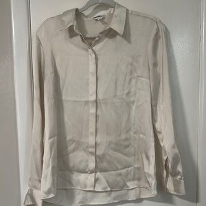 Express Cream Button Down Shirt Top